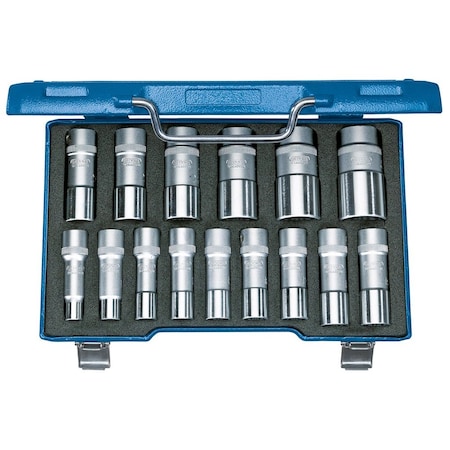 Gedore 1/2" Drive, Socket Set Metric, 15 pcs D 19 L-015